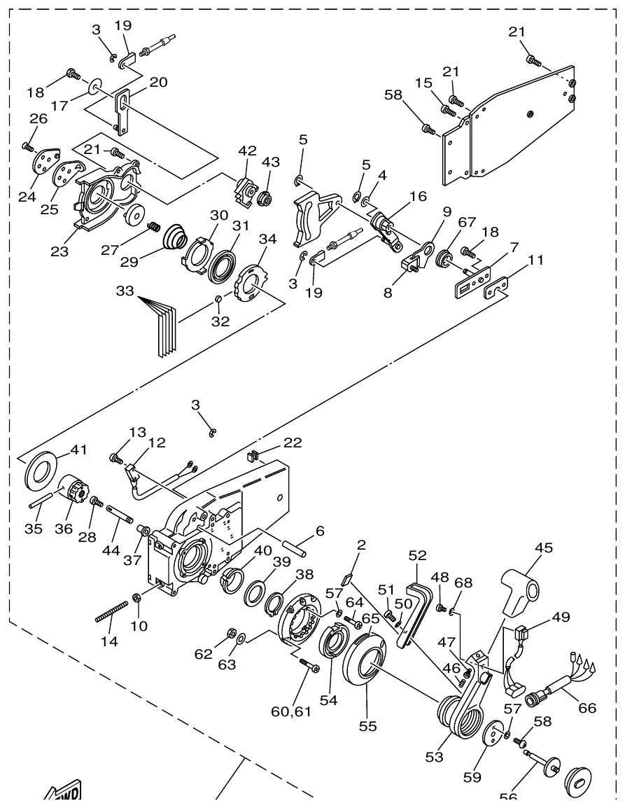 Yamaha INT HDP HDL (6U00) REMOTE CONTROL ASSY 1 parts diagram